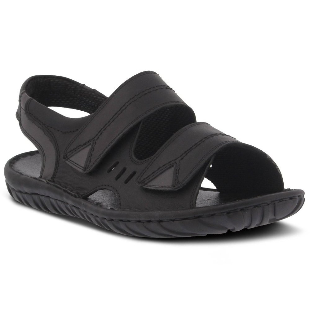 Spring Step Shoes Diro Men's Leather Slingback Sandals BLACK
